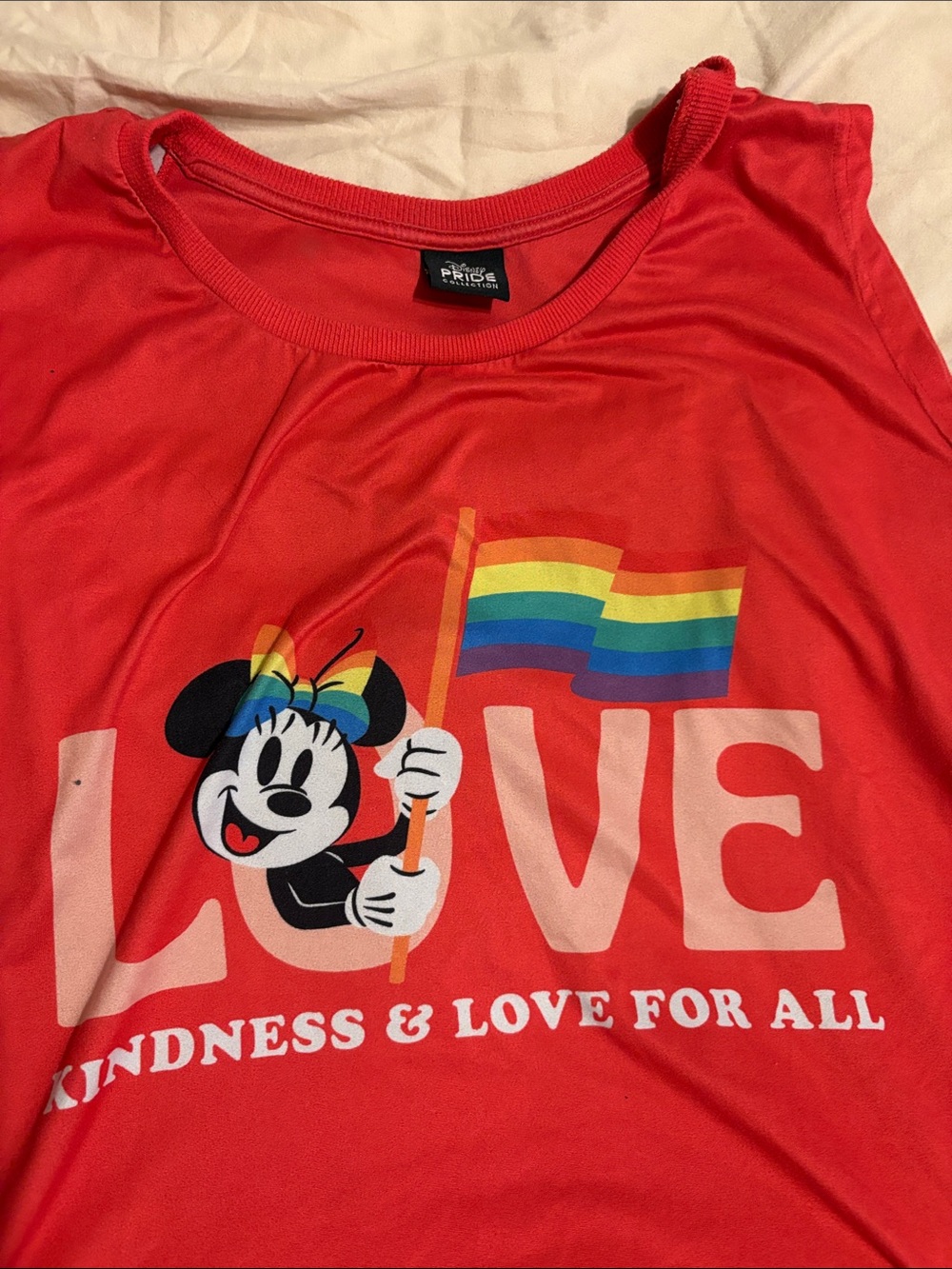 Disney adult XXL ' Red 'LOVE' Minnie Tank Top - Pride Flag Graphic